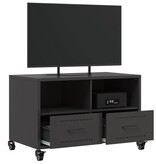 VidaXL Tv-meubel 68x39x43,5 cm koudgewalst staal zwart