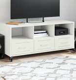 VidaXL Tv-meubel 100,5x39x43,5 cm koudgewalst staal wit