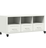 VidaXL Tv-meubel 100,5x39x43,5 cm koudgewalst staal wit