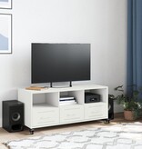 VidaXL Tv-meubel 100,5x39x43,5 cm koudgewalst staal wit