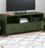 VidaXL Tv-meubel 100,5x39x43,5 cm koudgewalst staal olijfgroen