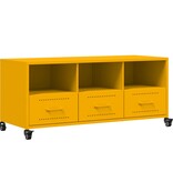 VidaXL Tv-meubel 100,5x39x43,5 cm koudgewalst staal mosterdgeel