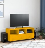VidaXL Tv-meubel 100,5x39x43,5 cm koudgewalst staal mosterdgeel