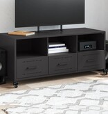 VidaXL Tv-meubel 100,5x39x43,5 cm koudgewalst staal zwart