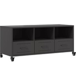 VidaXL Tv-meubel 100,5x39x43,5 cm koudgewalst staal zwart