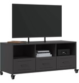 VidaXL Tv-meubel 100,5x39x43,5 cm koudgewalst staal zwart