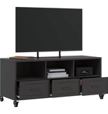 VidaXL Tv-meubel 100,5x39x43,5 cm koudgewalst staal zwart