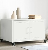 VidaXL Salontafel 68x50x43,5 cm koudgewalst staal wit