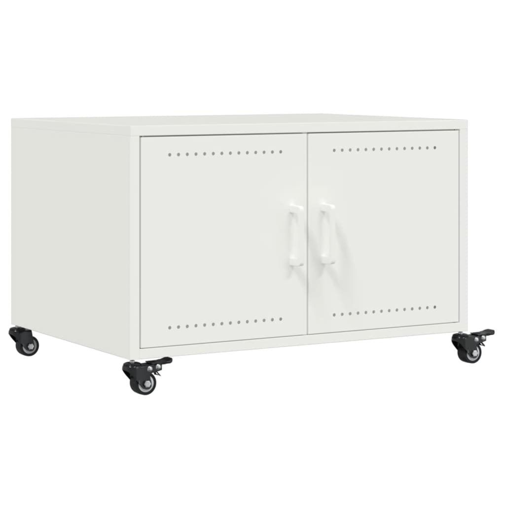 VidaXL Salontafel 68x50x43,5 cm koudgewalst staal wit