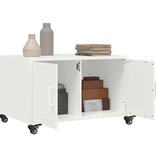 VidaXL Salontafel 68x50x43,5 cm koudgewalst staal wit