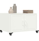 VidaXL Salontafel 68x50x43,5 cm koudgewalst staal wit