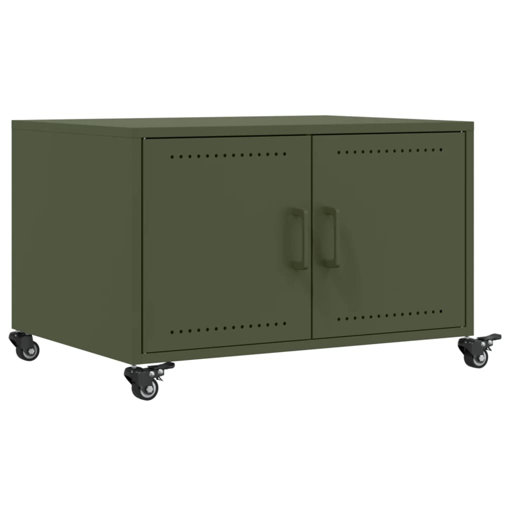VidaXL Salontafel 68x50x43,5 cm koudgewalst staal olijfgroen