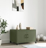 VidaXL Salontafel 68x50x43,5 cm koudgewalst staal olijfgroen