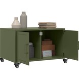 VidaXL Salontafel 68x50x43,5 cm koudgewalst staal olijfgroen