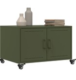 VidaXL Salontafel 68x50x43,5 cm koudgewalst staal olijfgroen