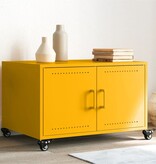 VidaXL Salontafel 68x50x43,5 cm koudgewalst staal mosterdgeel