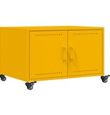 VidaXL Salontafel 68x50x43,5 cm koudgewalst staal mosterdgeel