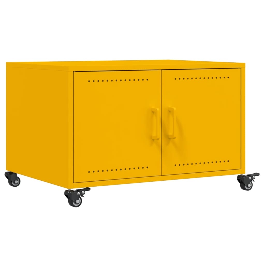 VidaXL Salontafel 68x50x43,5 cm koudgewalst staal mosterdgeel