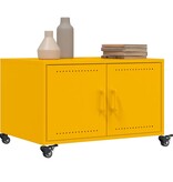 VidaXL Salontafel 68x50x43,5 cm koudgewalst staal mosterdgeel
