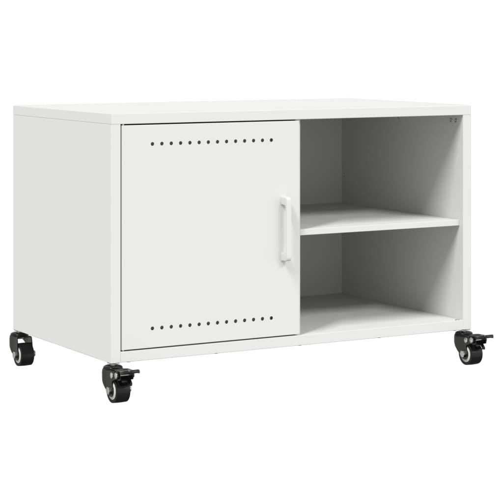 VidaXL Tv-meubel 68x39x43,5 cm koudgewalst staal wit