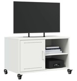 VidaXL Tv-meubel 68x39x43,5 cm koudgewalst staal wit