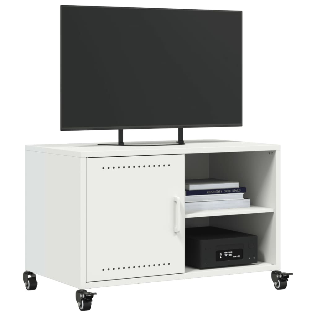 VidaXL Tv-meubel 68x39x43,5 cm koudgewalst staal wit