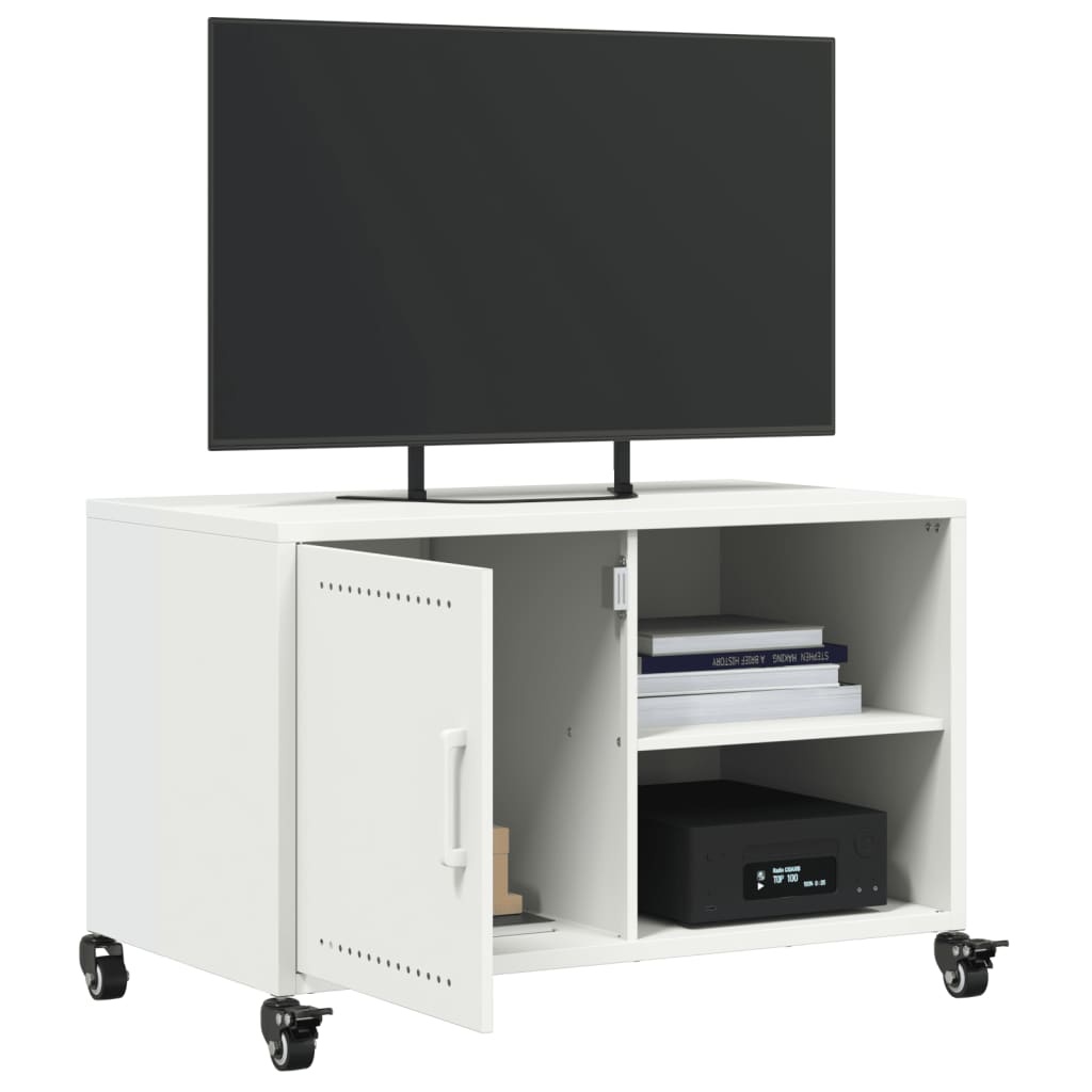 VidaXL Tv-meubel 68x39x43,5 cm koudgewalst staal wit