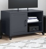 VidaXL Tv-meubel 68x39x43,5 cm koudgewalst staal antracietkleurig