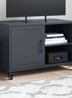 VidaXL Tv-meubel 68x39x43,5 cm koudgewalst staal antracietkleurig