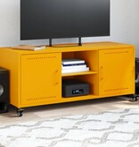 VidaXL Tv-meubel 100,5x39x43,5 cm koudgewalst staal mosterdgeel