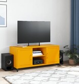 VidaXL Tv-meubel 100,5x39x43,5 cm koudgewalst staal mosterdgeel