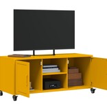 VidaXL Tv-meubel 100,5x39x43,5 cm koudgewalst staal mosterdgeel