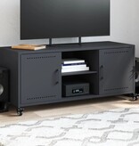 VidaXL Tv-meubel 100,5x39x43,5 cm koudgewalst staal antracietkleurig