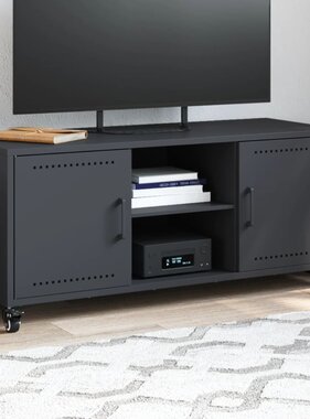 VidaXL Tv-meubel 100,5x39x43,5 cm koudgewalst staal antracietkleurig