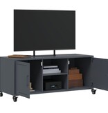 VidaXL Tv-meubel 100,5x39x43,5 cm koudgewalst staal antracietkleurig