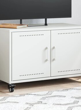VidaXL Tv-meubel 68x39x43,5 cm koudgewalst staal wit