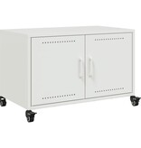 VidaXL Tv-meubel 68x39x43,5 cm koudgewalst staal wit