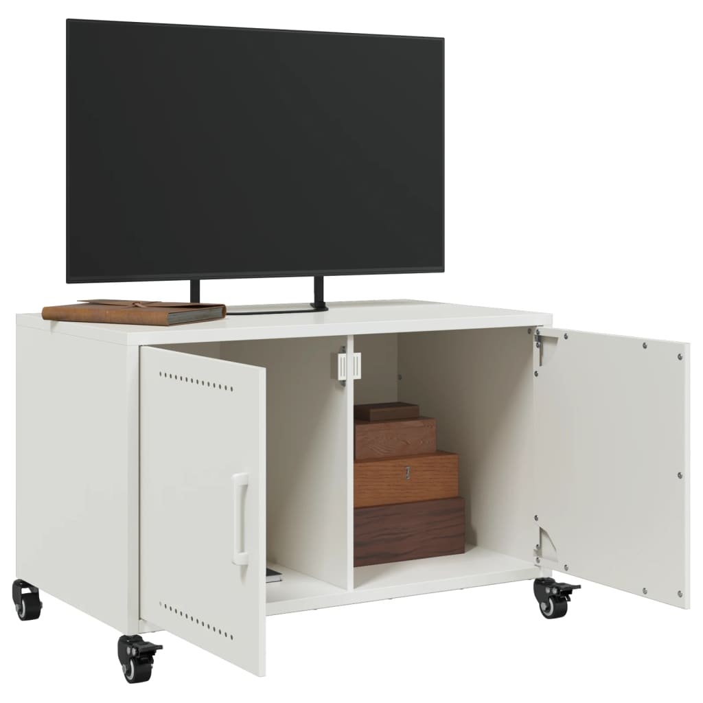 VidaXL Tv-meubel 68x39x43,5 cm koudgewalst staal wit
