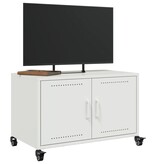 VidaXL Tv-meubel 68x39x43,5 cm koudgewalst staal wit