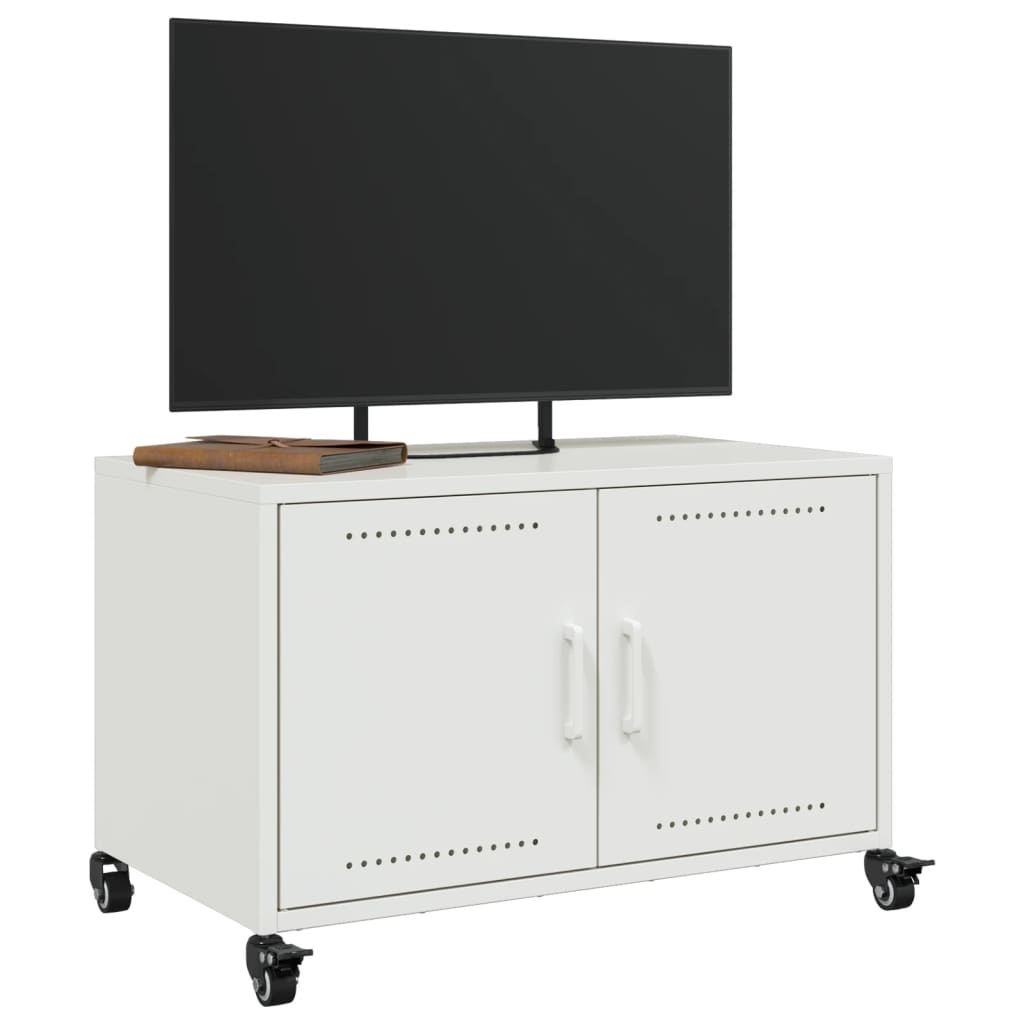 VidaXL Tv-meubel 68x39x43,5 cm koudgewalst staal wit