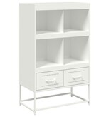 VidaXL Hoge kast 68,5x39x111,5 cm koudgewalst staal wit