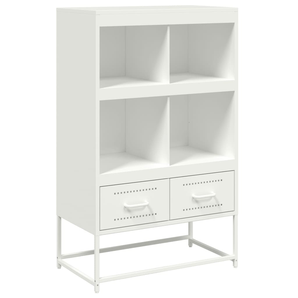 VidaXL Hoge kast 68,5x39x111,5 cm koudgewalst staal wit