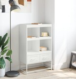 VidaXL Hoge kast 68,5x39x111,5 cm koudgewalst staal wit