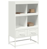 VidaXL Hoge kast 68,5x39x111,5 cm koudgewalst staal wit