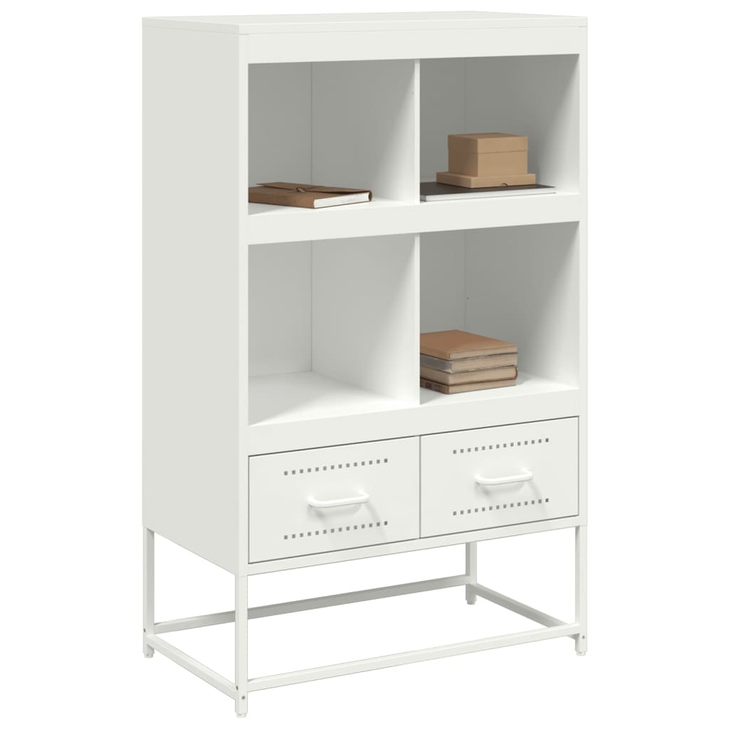 VidaXL Hoge kast 68,5x39x111,5 cm koudgewalst staal wit