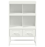 VidaXL Hoge kast 68,5x39x111,5 cm koudgewalst staal wit