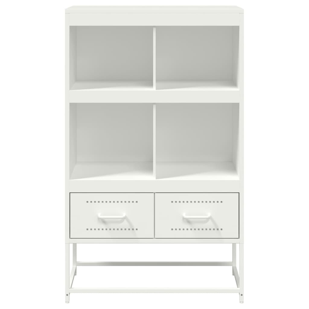 VidaXL Hoge kast 68,5x39x111,5 cm koudgewalst staal wit