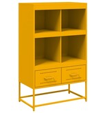 VidaXL Hoge kast 68,5x39x111,5 cm koudgewalst staal mosterdgeel