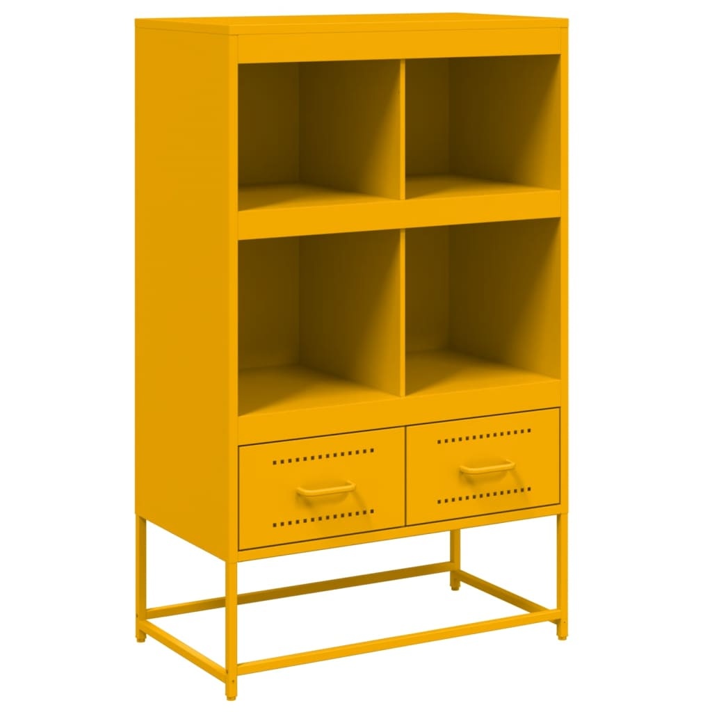 VidaXL Hoge kast 68,5x39x111,5 cm koudgewalst staal mosterdgeel