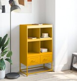 VidaXL Hoge kast 68,5x39x111,5 cm koudgewalst staal mosterdgeel